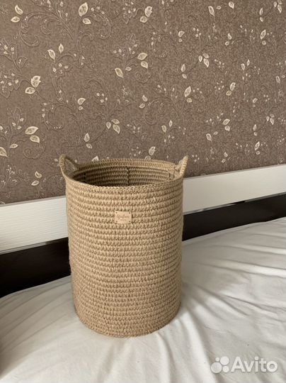 Корзина из джута на каркасе