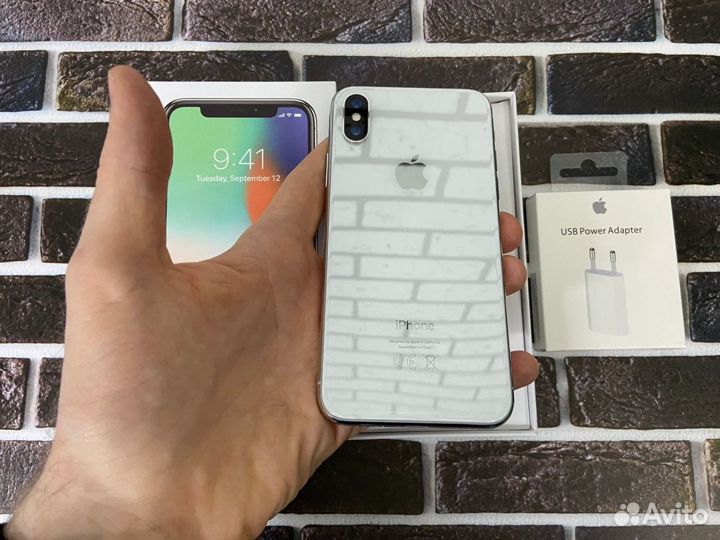 iPhone X 256 gb silver 100