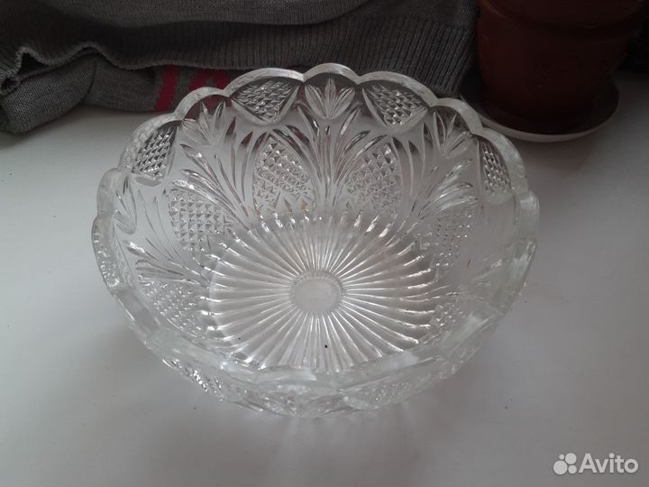 Ваза для фруктов хрустальная