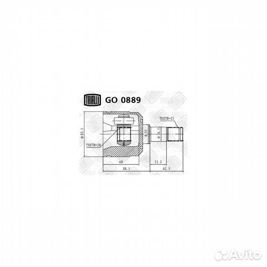 Шруc hyundai elantra 1.5/1.6 00- внутр