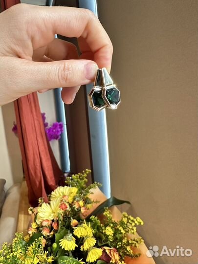 Золотой комплект с турмалином