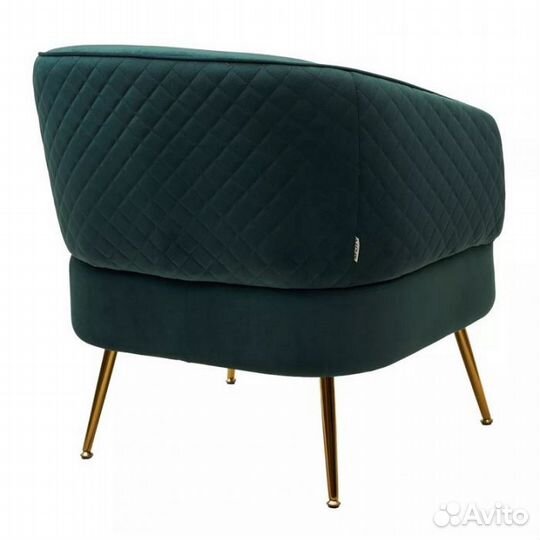 Кресло mussels bluvel-78 Зеленый/золотой каркас