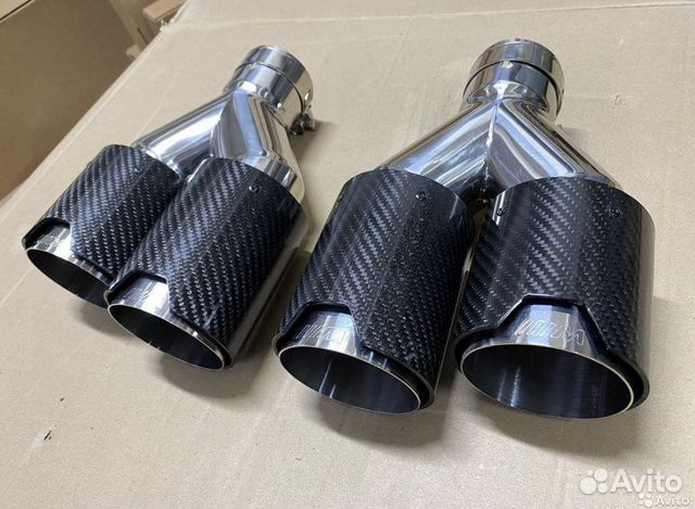 Насадки на глушитель BMW M, хром с карбоном