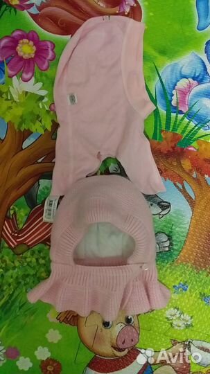 Шапка шлем для девочки зима ог38-40