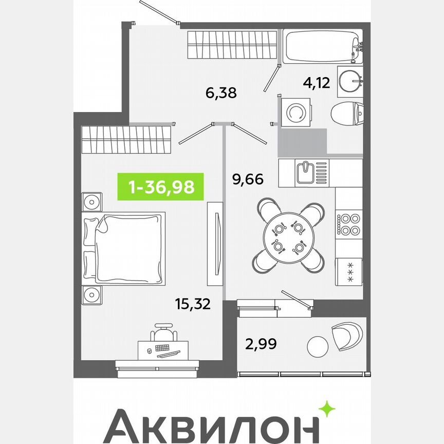 1-к. квартира, 37 м², 11/12 эт.