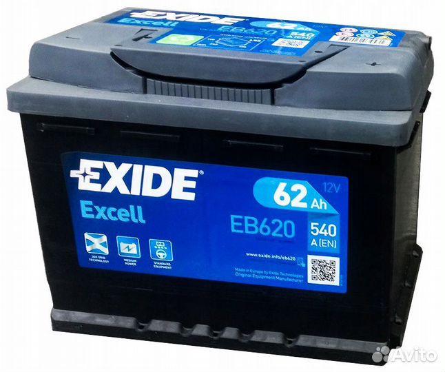 Аккумулятор Exide Excell 62 а/ч