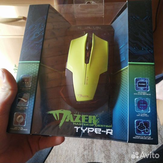 Игровая мышь razer type-r e-blue салатового цвета