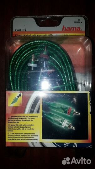 Кабель Hama CarHiFi 2RCA-2RCA (LED контроль)