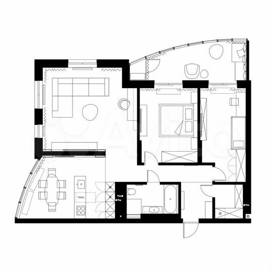 3-к. квартира, 117,5 м², 3/15 эт.