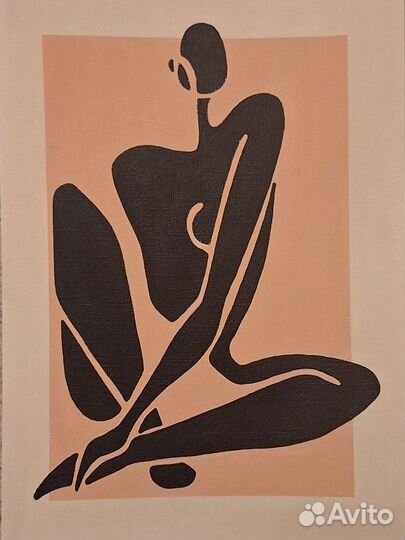 Постер картина ручной работы с девушкой