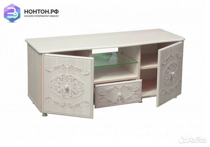 Тумба под тв Каролина вудлайн кремовый / сандал бе