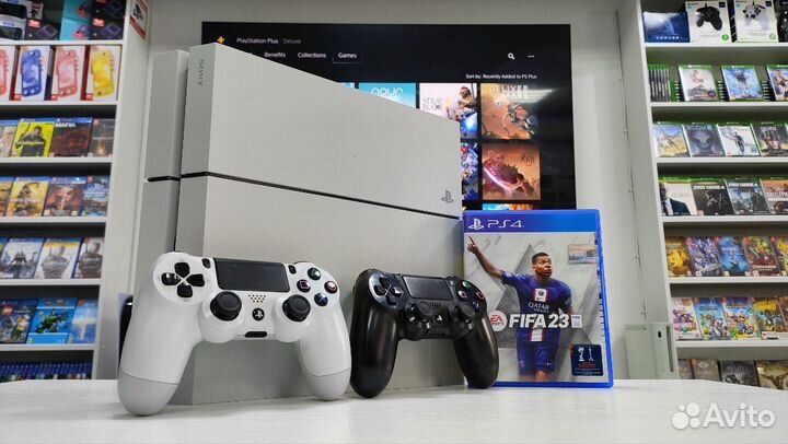 PS4 + 2 геймпада + Fifa 23 и Ведьмак