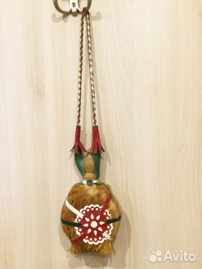 Фляжка сувенирная с мехом оленя (этника) в подарок