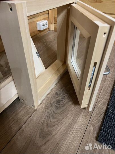 Форточки для бани со стеклопакетом из Липы