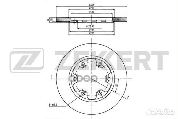 Диск торм. зад. Ford Transit 13- bs-6109 Zekkert