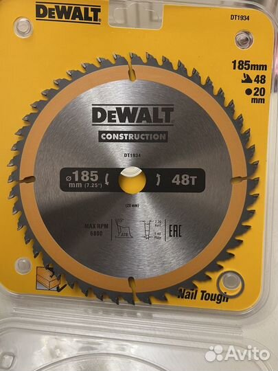 Пильный диск dewalt 185х20х48 зубов