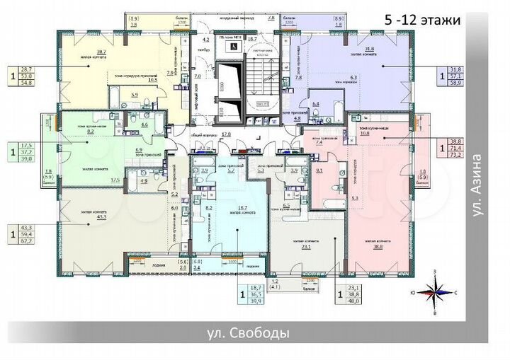 1-к. квартира, 39 м², 11/12 эт.