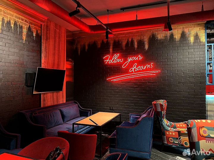 Неоновая вывеска кальянная от производителя