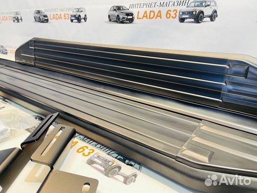 Пороги алюминиевые Rival Premium-Black