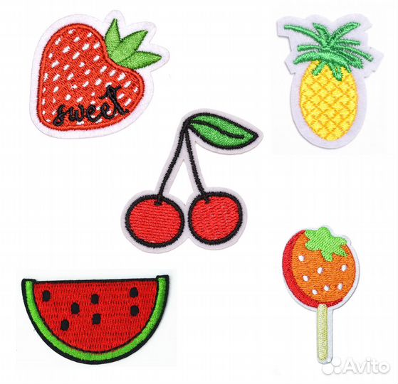 Термонашивки набор фрукты и конфетки нашивки