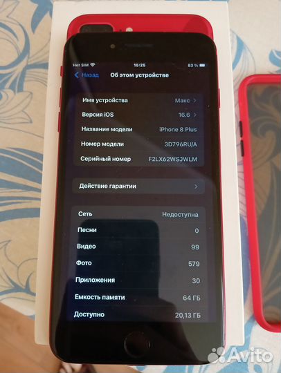 iPhone 8 plus Red 64gb