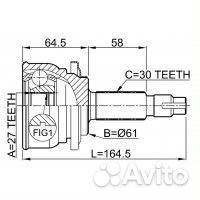 ШРУС наружный 27x61x30 (toyota RAV4 ACA3#/GSA3# 2005) febest