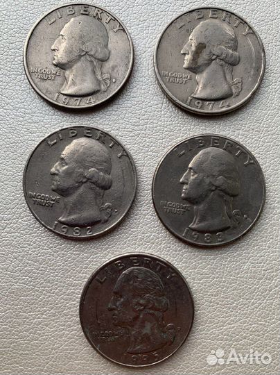 Монеты Liberty quarter dollar