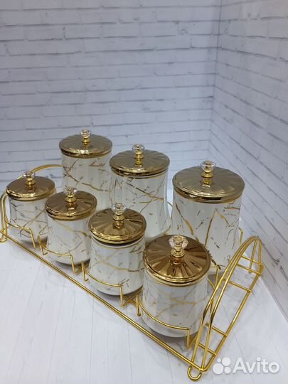 Набор баночек для специй на подставке