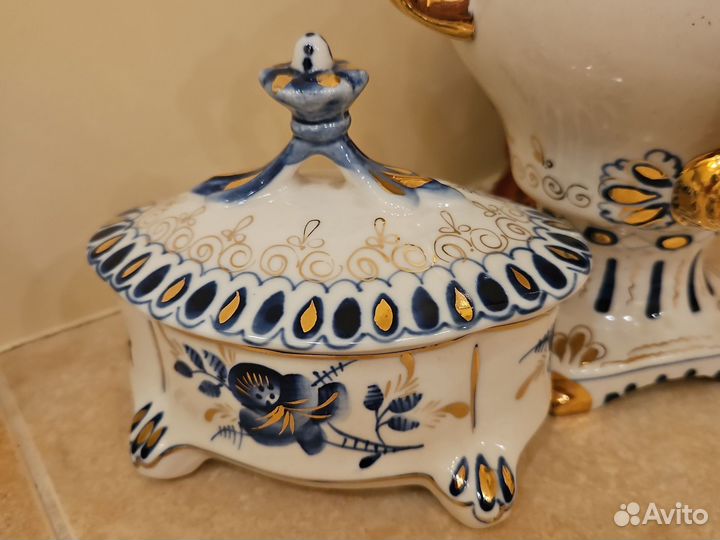 Самовар, сахарница Гжель СССР