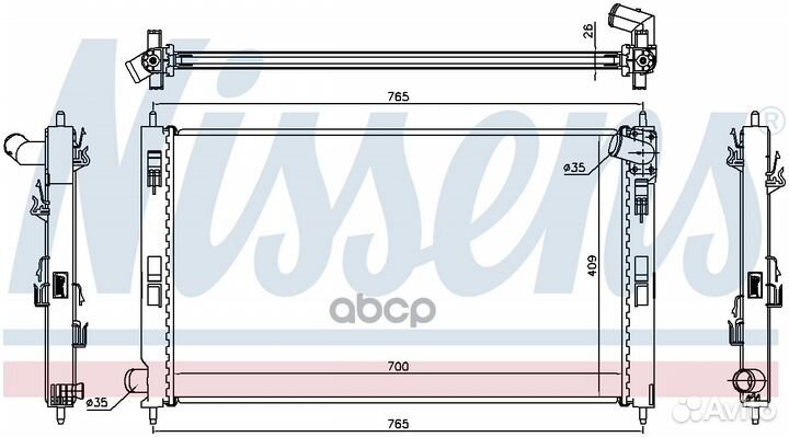 Радиатор 700x408x26 mitsubishi Outlander II 2