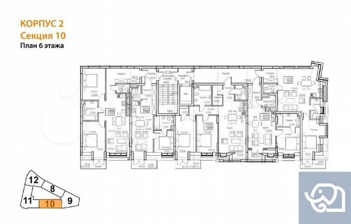 2-к. квартира, 78,9 м², 6/9 эт.