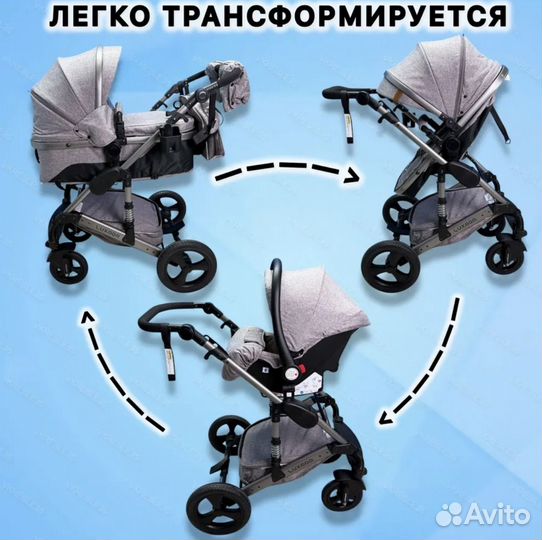 Коляска 3 в 1 luxmom 555