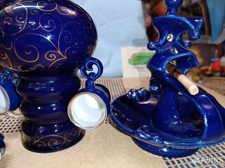 СССР Кувшин кумган пепельница кобальт