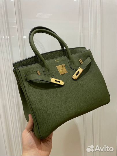 Женская сумка hermes Birkin 30 см зеленая