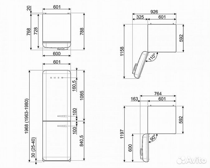 Холодильник smeg FAB32LRD5