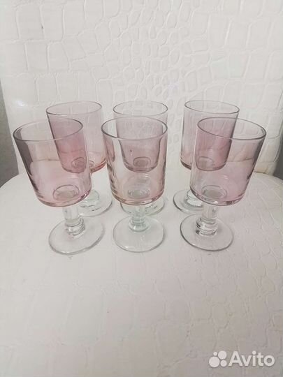 Набор рюмок, марганцевое стекло, СССР