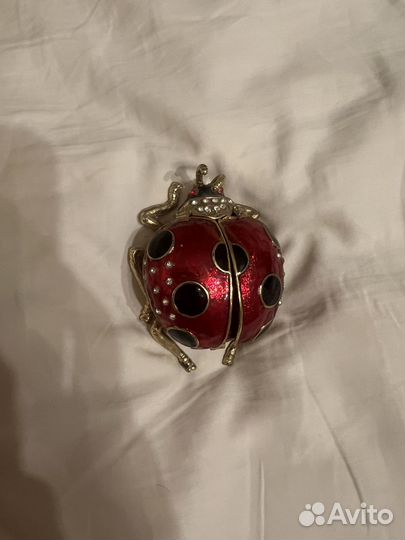 Шкатулка божья коровка металлическая