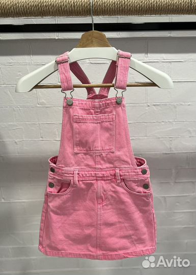 Джинсовый сарафан полукомбинезон-юбка 134