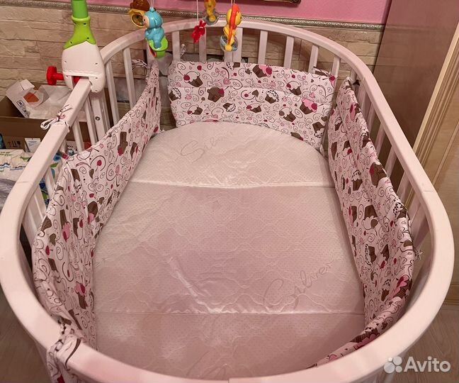 Кроватка детская трансформер С маятником 9 в 1