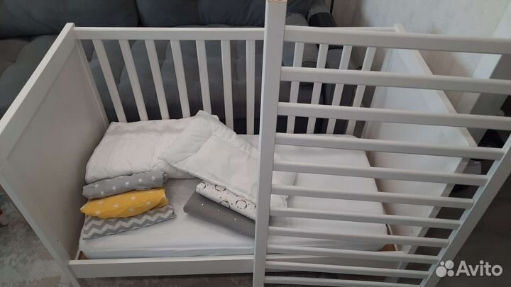 Детская кроватка IKEA сундвик + всё для кроватки