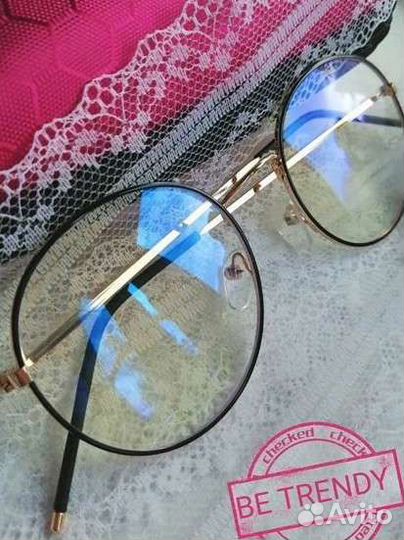 Очки нулевки оправа black gold