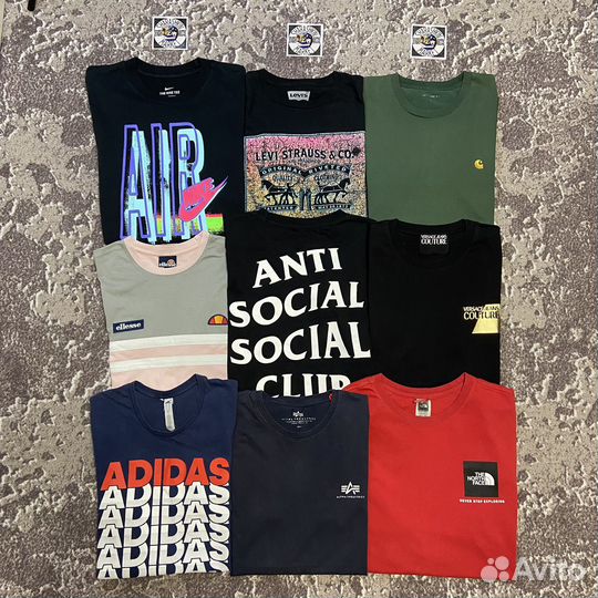 Футболки Versace, assc, TNF, Carhartt, Ellesse