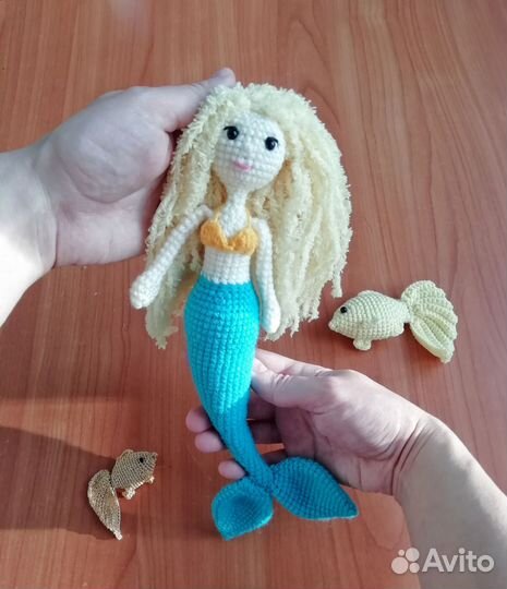 Кукла русалка, вязаная игрушка