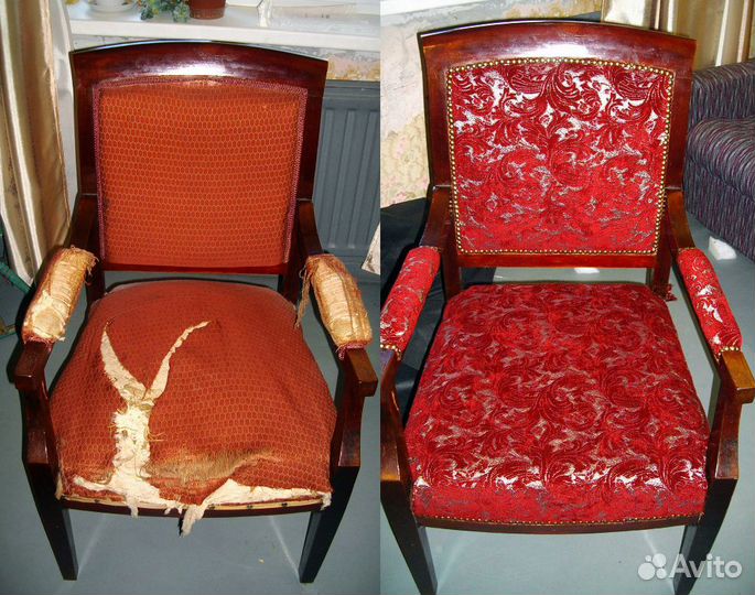 Перетяжка мебели. Ремонт. Реставрация диванов