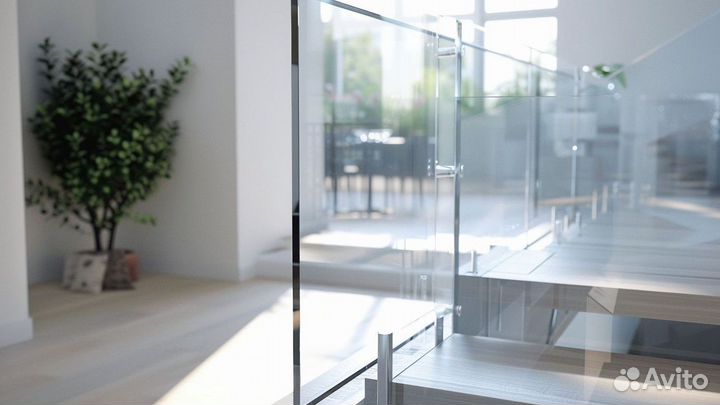 Стеклянные перила для лестниц