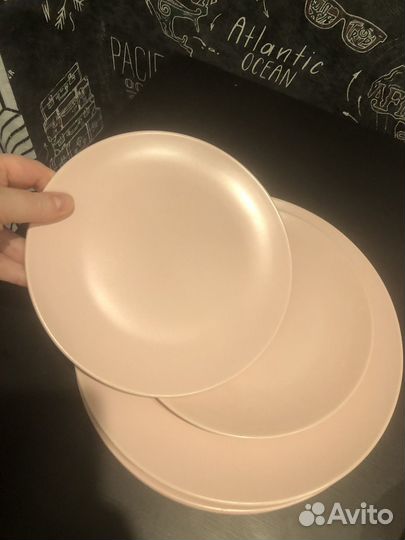 Посуда IKEA тарелки набор розовые