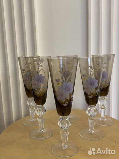 Бокалы фужеры Суздаль тонированное стекло СССР