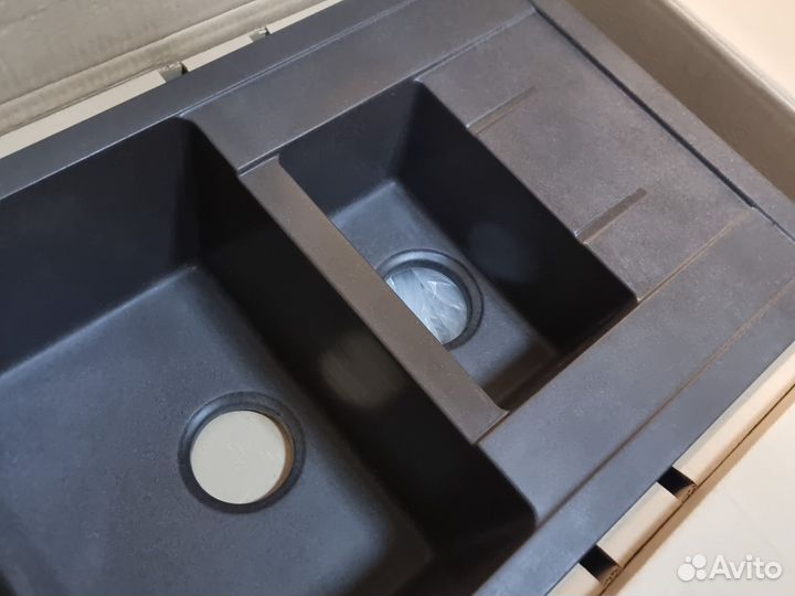 Мойка на кухню двойная U-205 770x495 шоколад