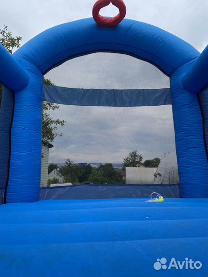 Детский надувной батут с горкой
