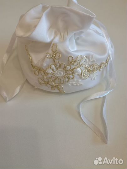 Подушка для свадебных колец и сумочка невесты